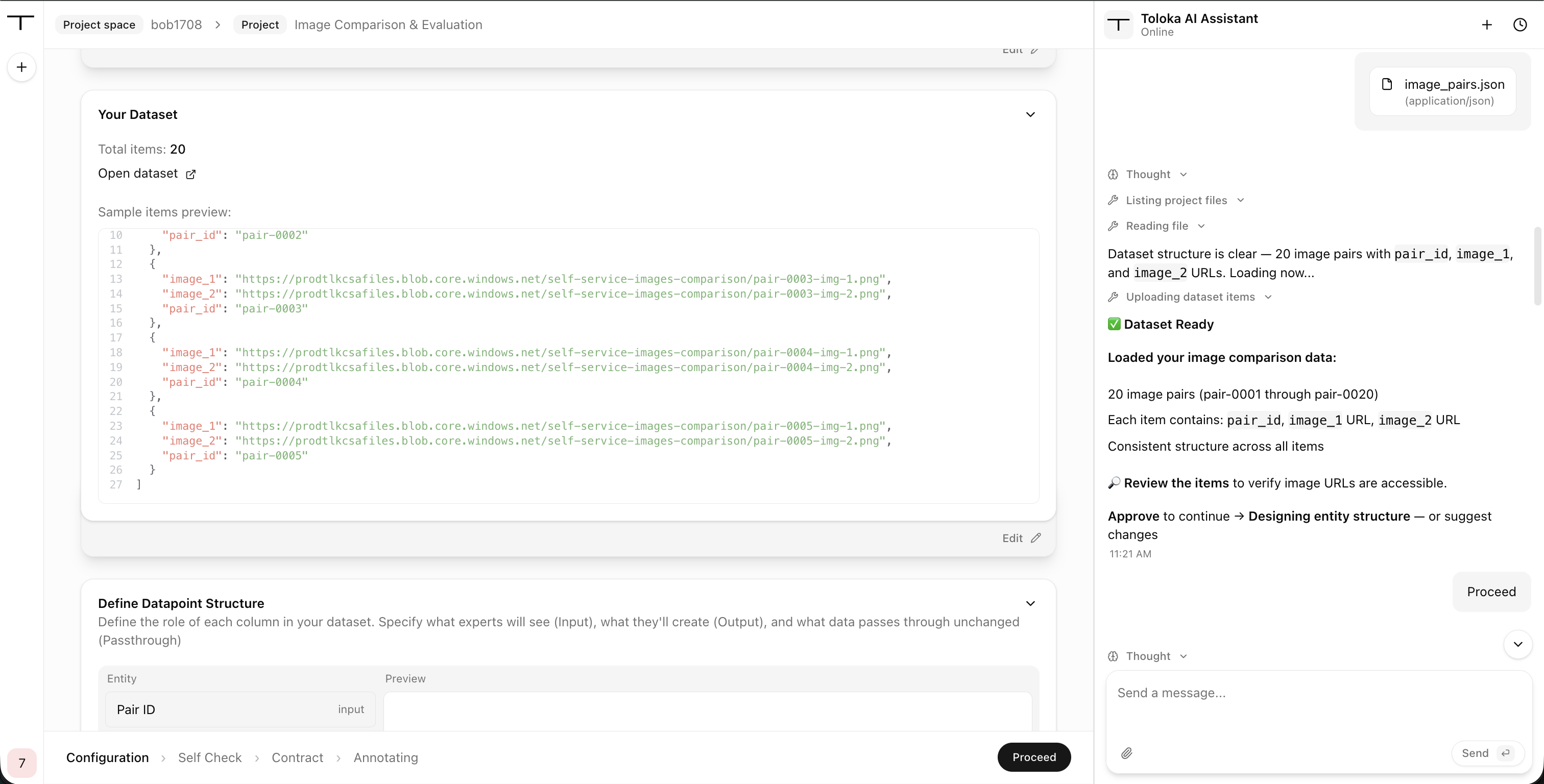 Dataset upload – Toloka Platform